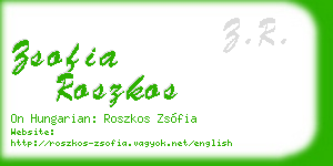zsofia roszkos business card