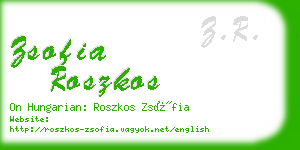 zsofia roszkos business card